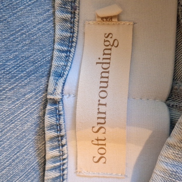 SOFT SURROUNDINGS Pull On Cropped Snap Ankle Jeans. Size PXS - Picture 11 of 12